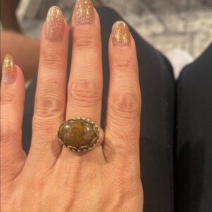 Carolyn Pollack Gold Ring with Brown Stone